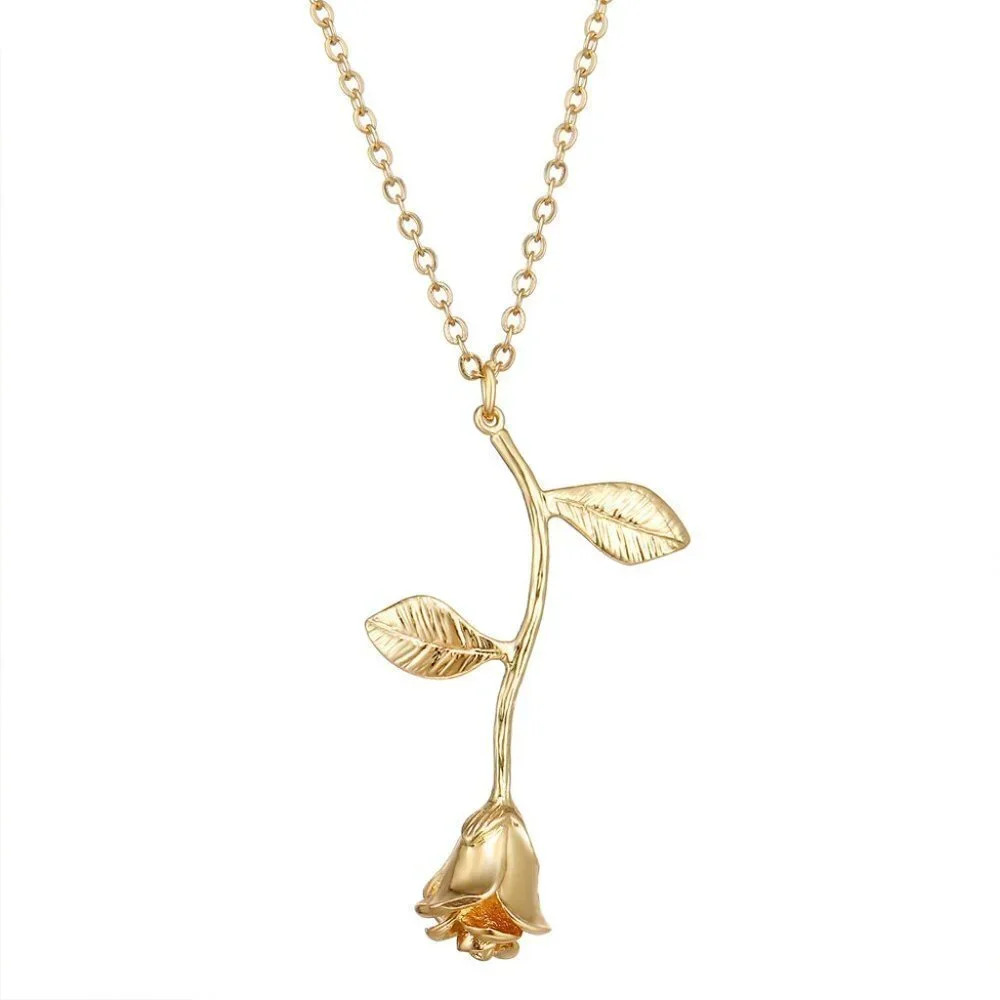 💥 14K Gold Plated Beautiful Flower Necklace for Women, EVGG1087